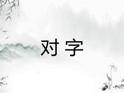 对字