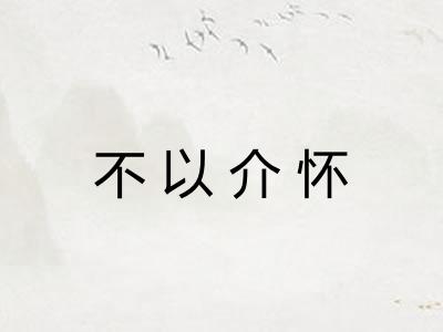 不以介怀