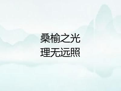 桑榆之光理无远照