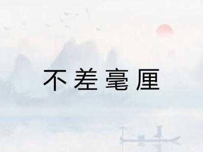 不差毫厘