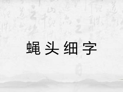 蝇头细字