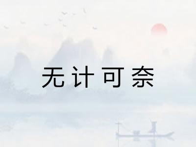 无计可奈