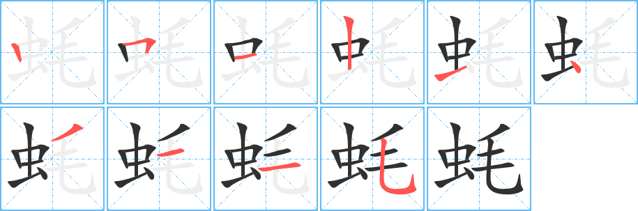 蚝的笔顺分步演示图