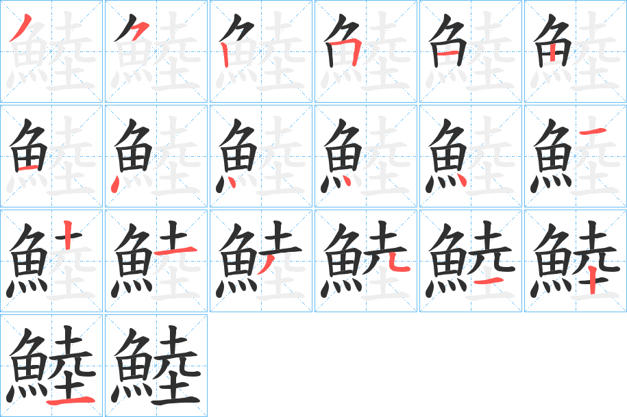 鯥的笔顺分步演示图