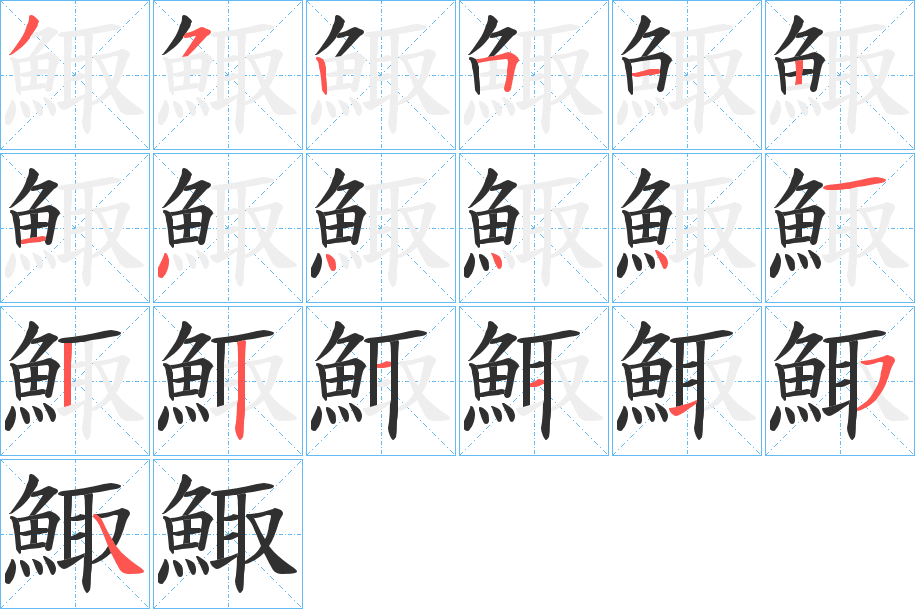 鯫的笔顺分步演示图