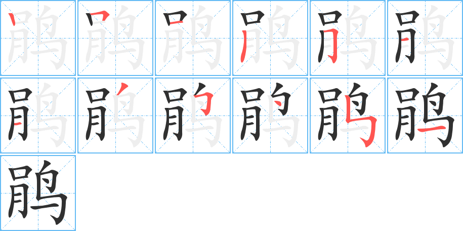 鹃的笔顺分步演示图