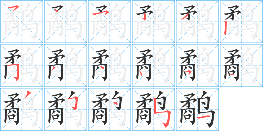 鹬的笔顺分步演示图