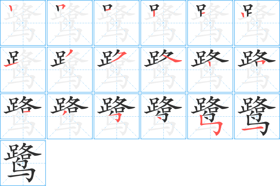 鹭的笔顺分步演示图